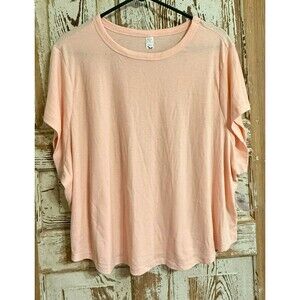 Women's Old Navy Ultra Lite Cropped Rib-Knit T-Shirt - Peach - 4X